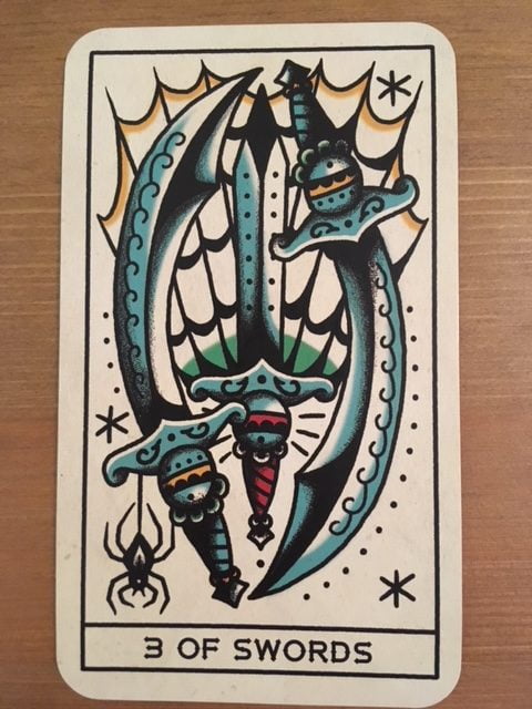 Tattoo Tarot: Three of Swords